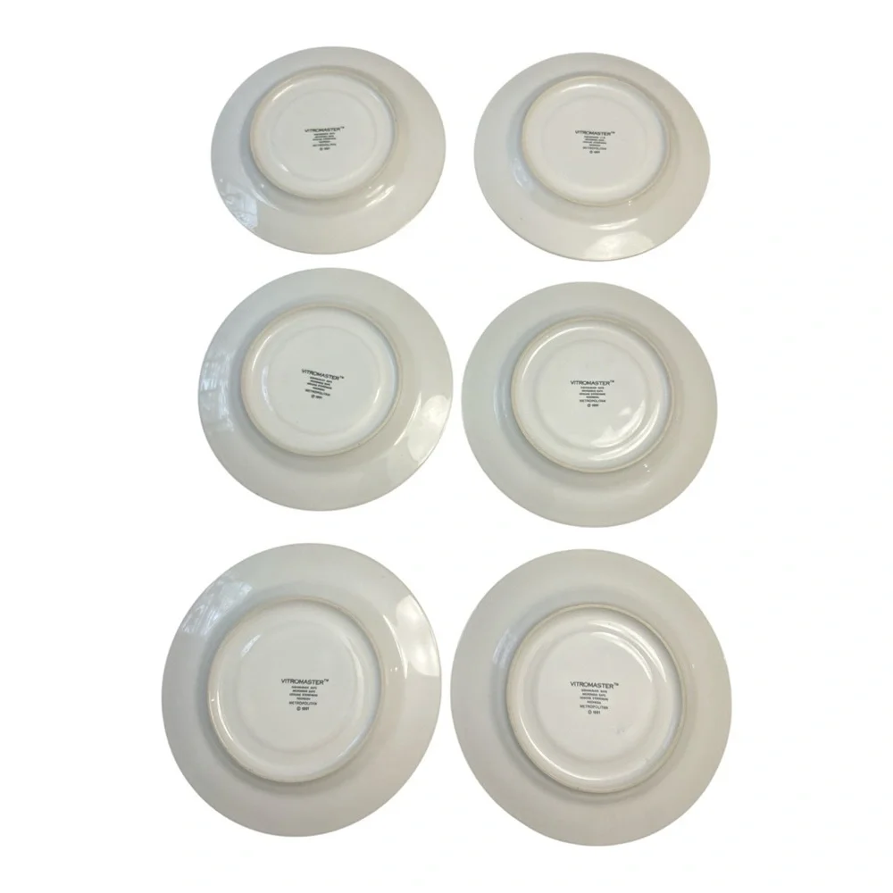 Vitromaster Metropolitan Stoneware‎ Salad Plates Set of 6 Postmodern 1990s